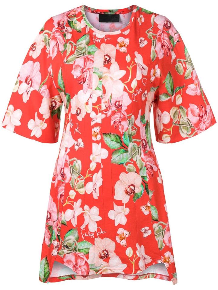 Philipp Plein Floral Print Dress - Red