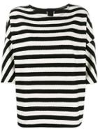 Odeeh Breton Strip T-shirt, Women's, Size: 38, Black, Cotton