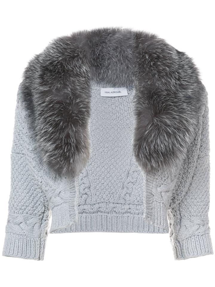 Yigal Azrouel Fur-trim Bolero - Grey