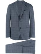 Lardini Two-piece Check Suit - Blue