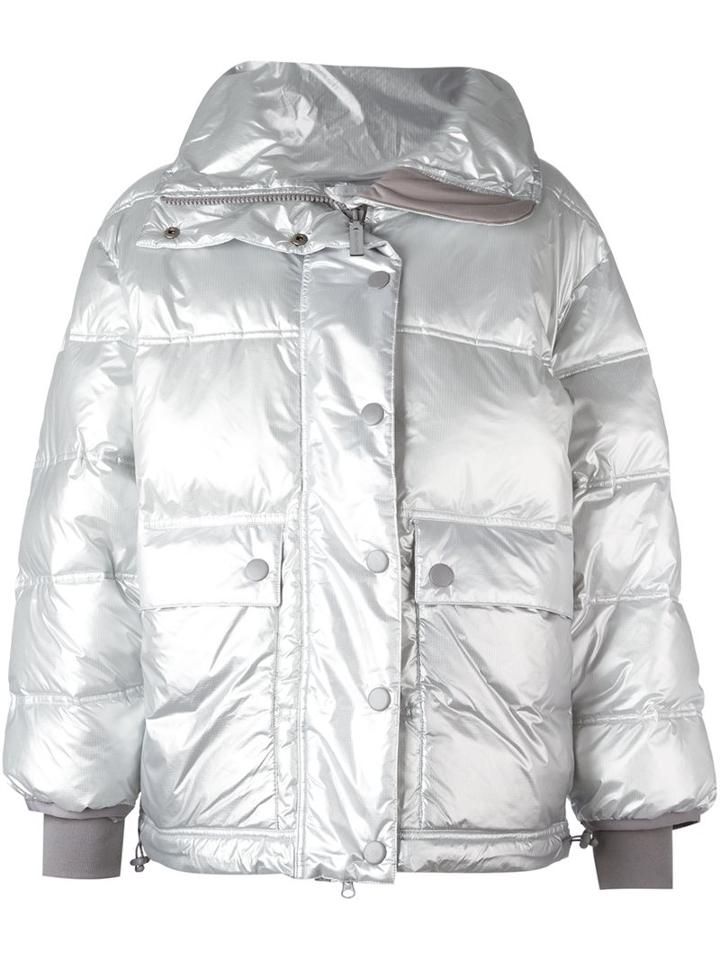 Adidas By Stella Mccartney Wintersport Puff Jacket, Women's, Size: Xs, Grey, Polyester