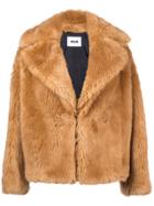 Msgm Faux Fur Jacket - Brown