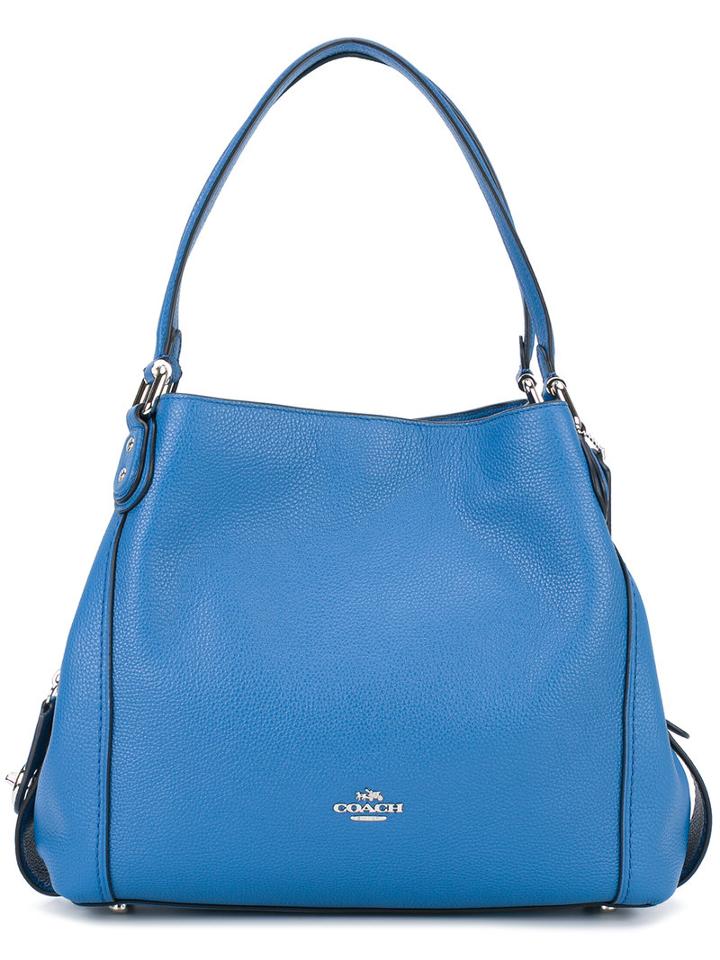 Coach Zipped Tote, Women's, Blue, Leather