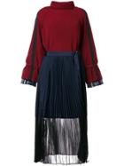 Sacai Skirt And Sweater Dress - Red