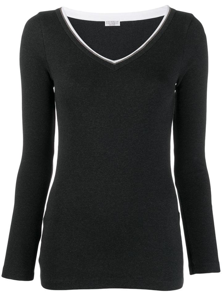 Brunello Cucinelli V-neck Sweater - Grey