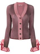 Marco De Vincenzo Metallic Knit Cardigan - Pink