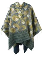 Ermanno Gallamini Floral Reversible Poncho, Women's, Cotton/polyester/viscose