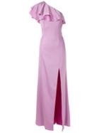 Tufi Duek One Shoulder Ruffle Gown - Purple
