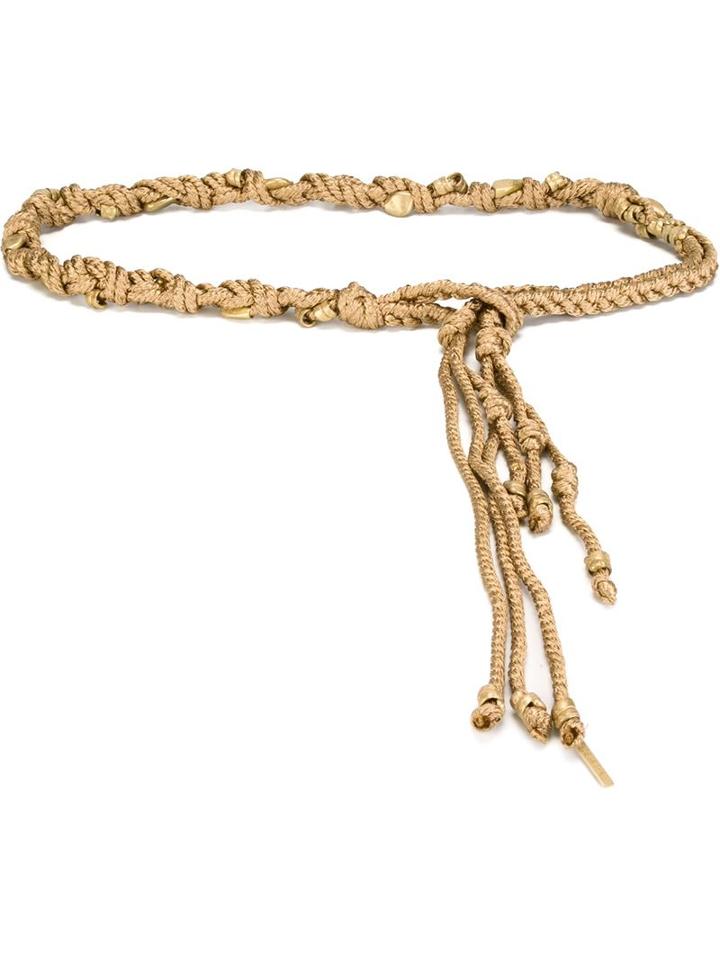Alberta Ferretti Braided Cord Belt, Women's, Size: Small, Grey, Viscose