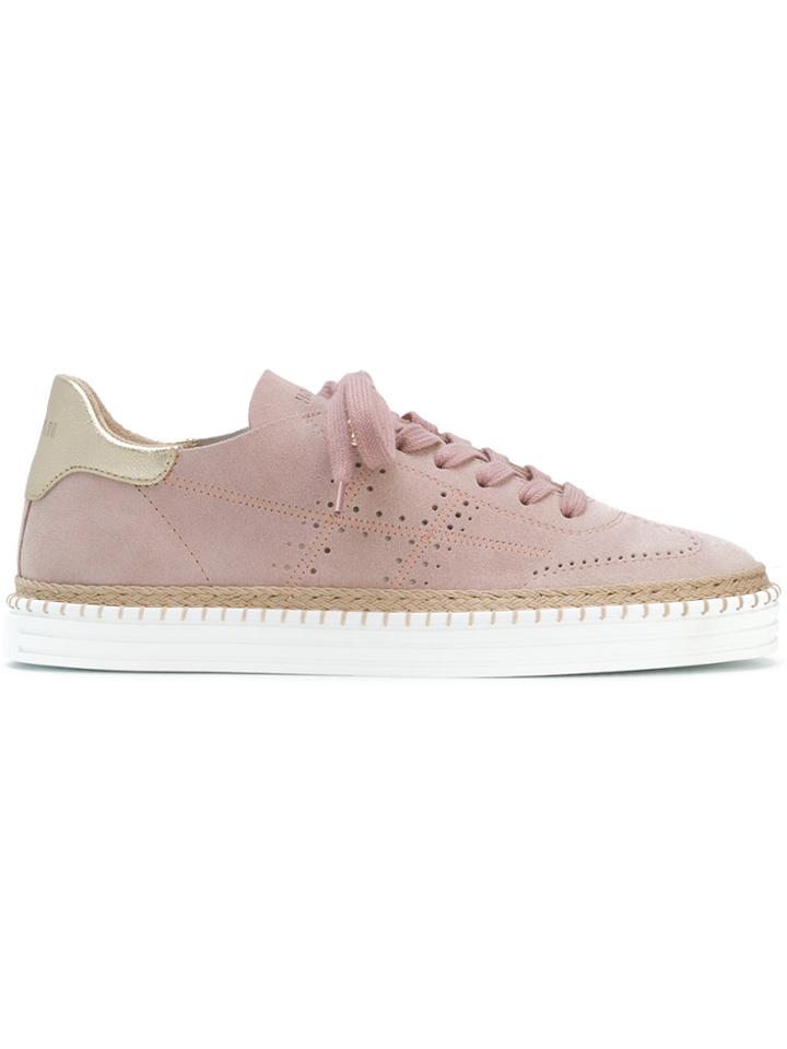 Hogan Perforated Low Top Sneakers - Pink & Purple