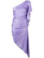 Just Cavalli One Shoulder Asymmetric Dress - Purple