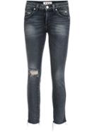 Amo Stonewashed Cropped Jeans, Women's, Size: 29, Black, Cotton/spandex/elastane