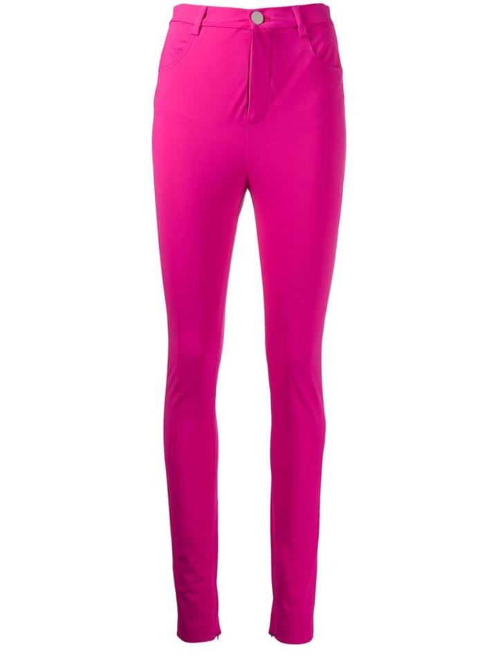 Attico Skinny High-waisted Trousers - Pink