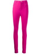 Attico Skinny High-waisted Trousers - Pink