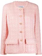 Chanel Pre-owned 1990's Slim Tweed Jacket - Pink