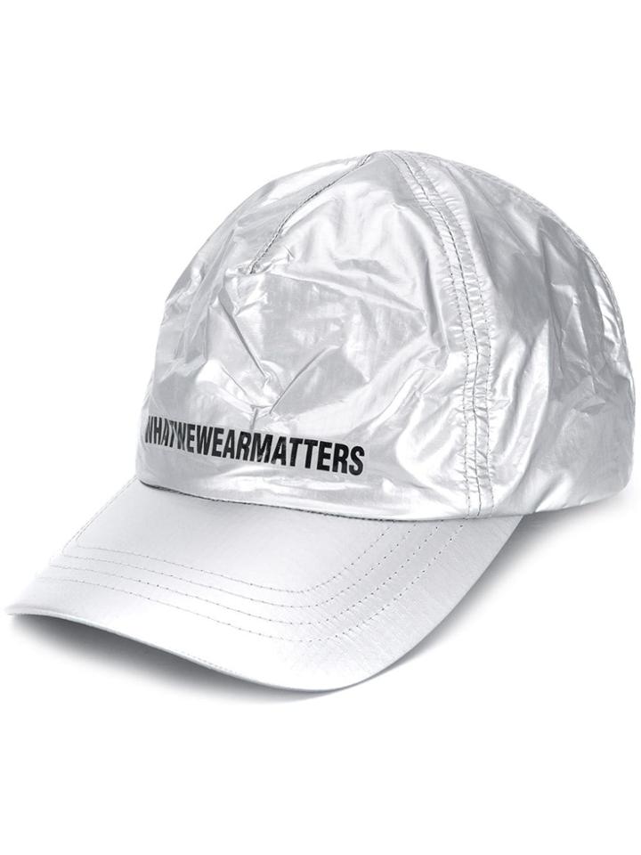 Wwwm Logo Print Baseball Cap - Silver