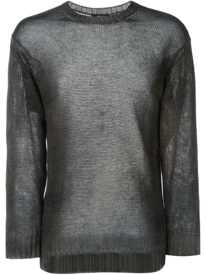 Avant Toi Fine Knit Sweater, Men's, Size: Xl, Black, Linen/flax
