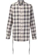 Amiri Lace Detail Plaid Shirt, Men's, Size: Medium, Nude/neutrals, Cotton