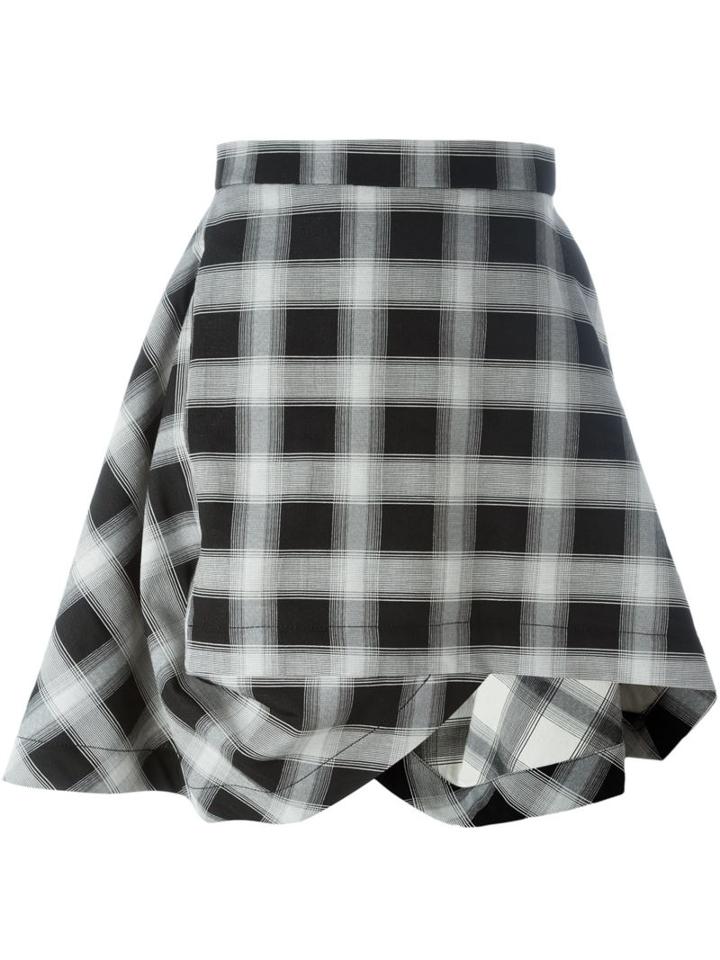 Vivienne Westwood Anglomania Checked Asymmetric Skirt, Women's, Size: 42, Black, Polyester/cotton/spandex/elastane
