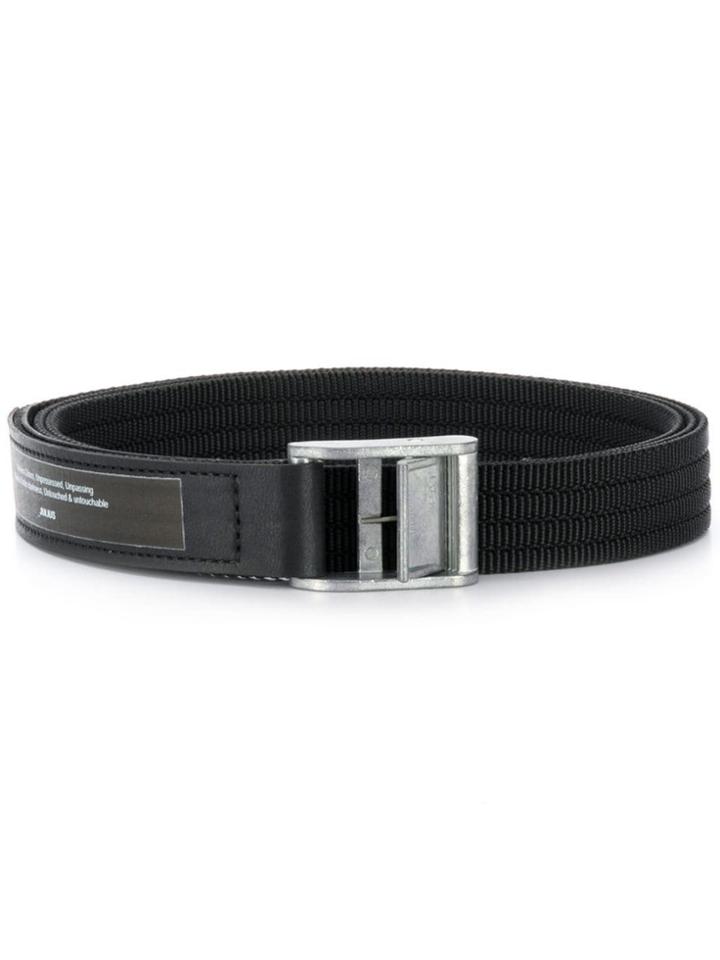 Julius Logo Patch Woven Belt - Black