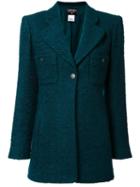 Chanel Vintage Single Button Blazer, Women's, Size: 40, Green