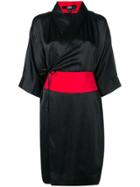 Karl Lagerfeld Obi Belted Kimono Dress - Black