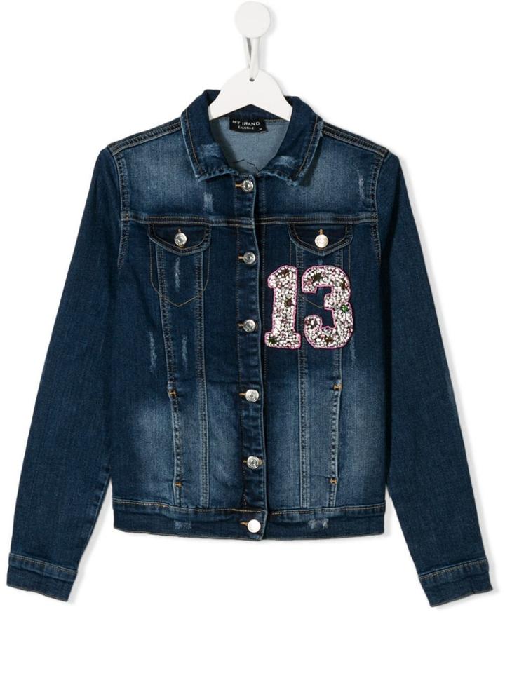 My Brand Kids Teen Embellished Denim Jacket - Blue