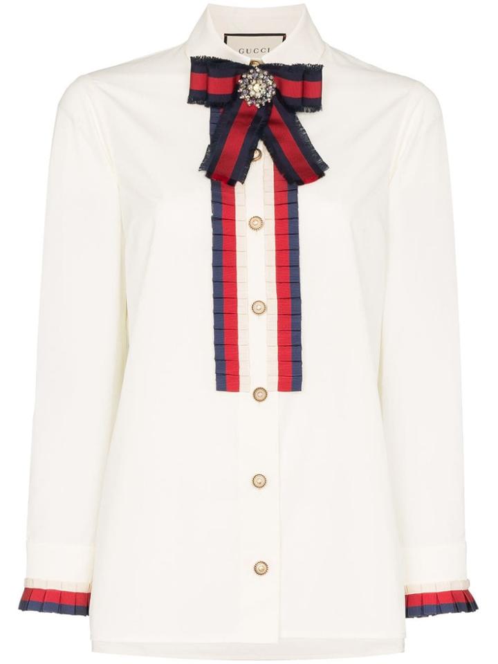 Gucci Ribbon-trim Shirt - White