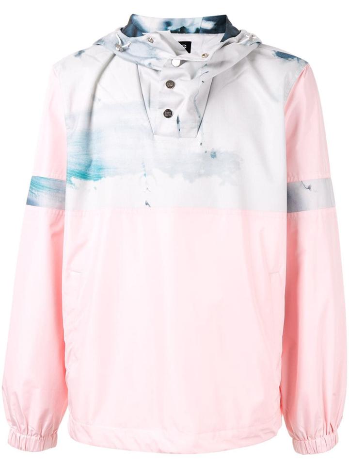 Fengchen Wang Watercolour Print Windbreaker - Pink