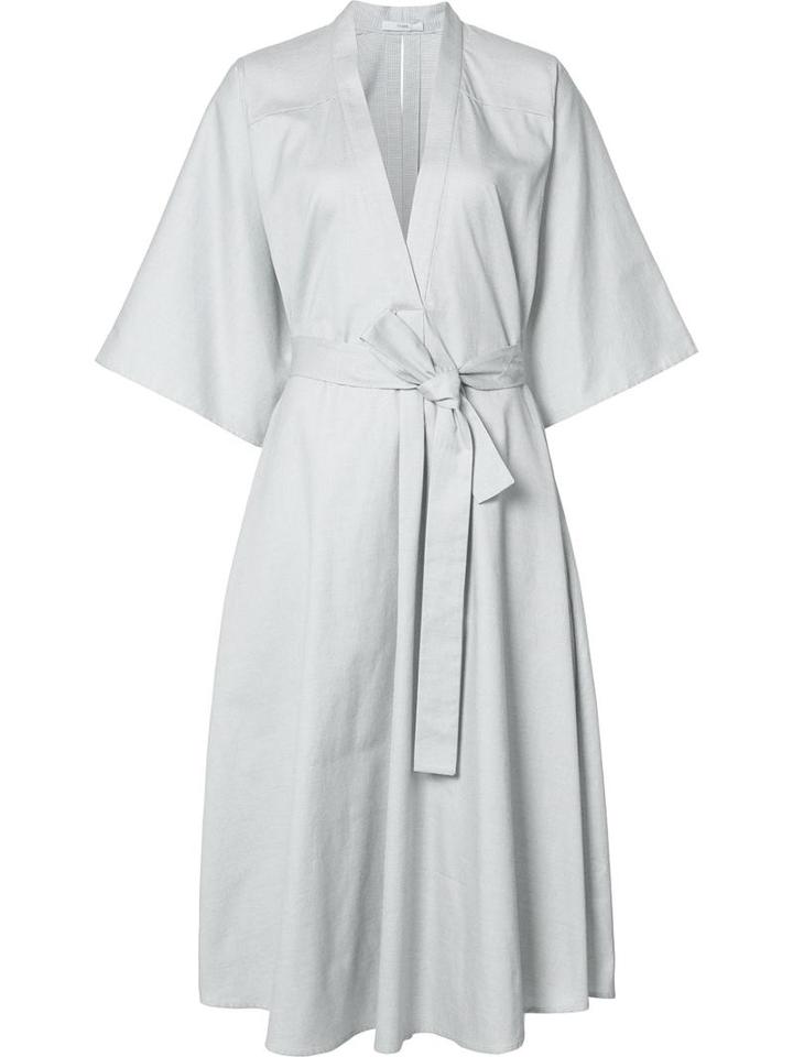 Tome Midi Wrap Dress, Women's, Size: 6, Grey, Cotton