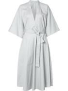 Tome Midi Wrap Dress, Women's, Size: 6, Grey, Cotton