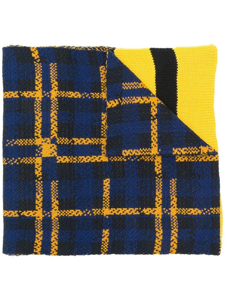 Henrik Vibskov Messy Match Check Scarf - Blue