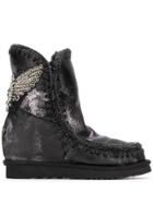 Mou Panelled Snow Boots - Black