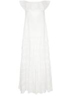 Lee Mathews Carly Muslin Ruffle Dress - White