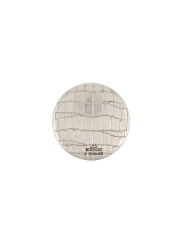 Bunney Round Wide Embossed Brooch - Metallic