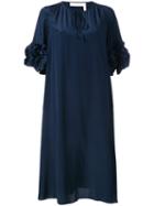 See By Chloé - Ruffle Sleeve Dress - Women - Viscose - 38, Blue, Viscose