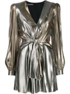 Alberta Ferretti Knot Detail Dress - Silver