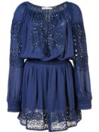 Alice+olivia Embroidered Mini-dress, Women's, Size: 6, Blue, Viscose