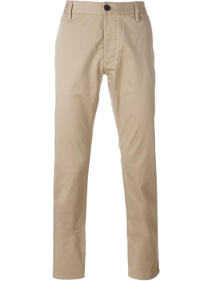 Armani Jeans Classic Chino Trousers, Men's, Size: 36, Nude/neutrals, Cotton/spandex/elastane