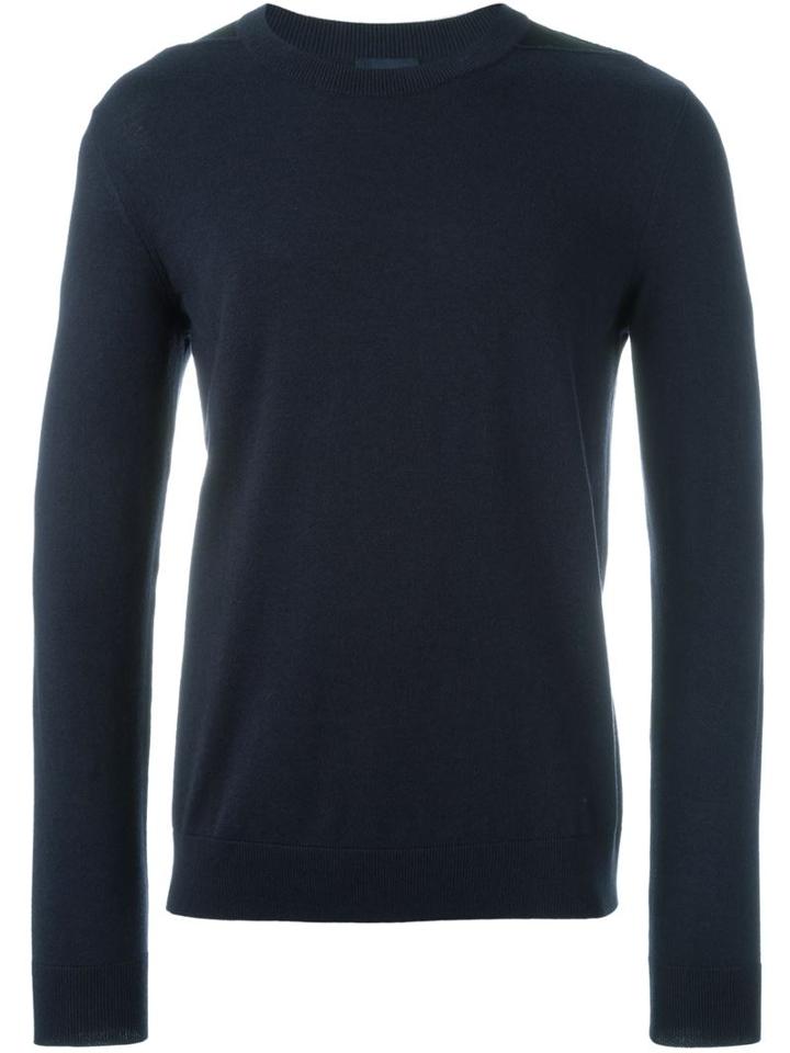 Lanvin Crew Neck Jumper, Men's, Size: Small, Blue, Cotton/wool