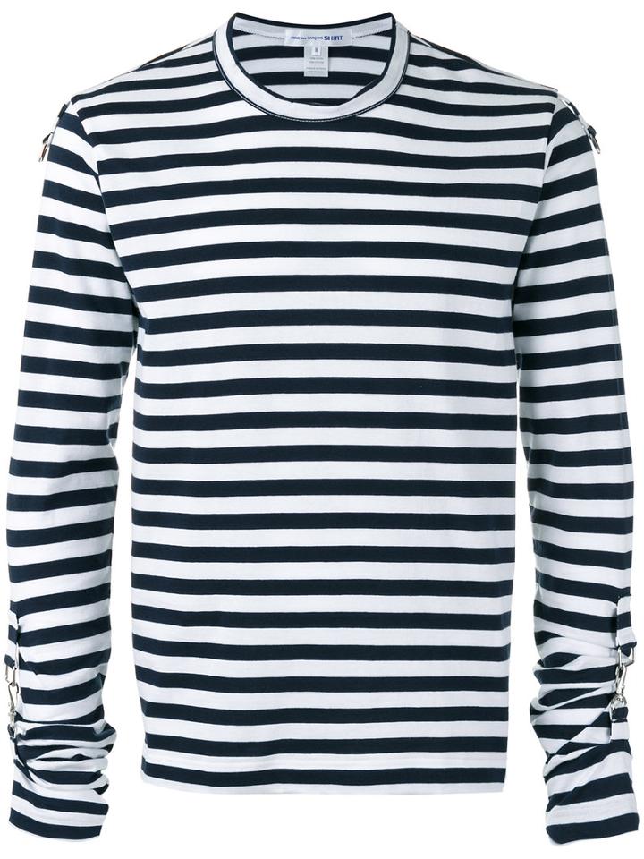 Comme Des Garçons Shirt Strappy Cuffs Longsleeved T-shirt, Men's, Size: Small, Blue, Cotton