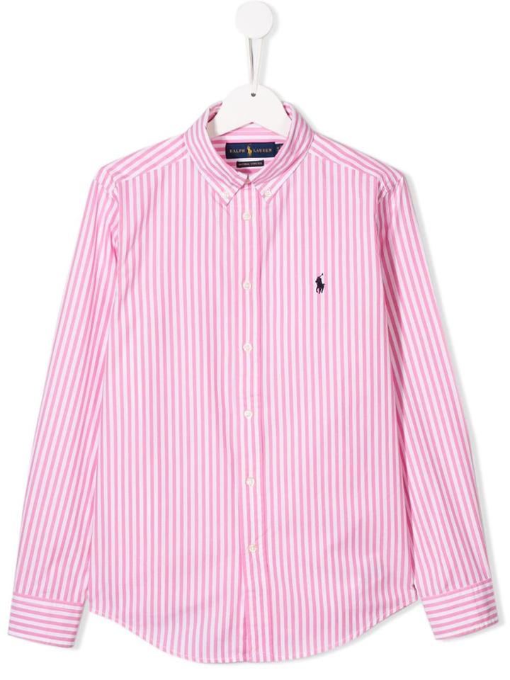 Ralph Lauren Kids Teen Logo Striped Shirt - Pink