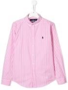 Ralph Lauren Kids Teen Logo Striped Shirt - Pink