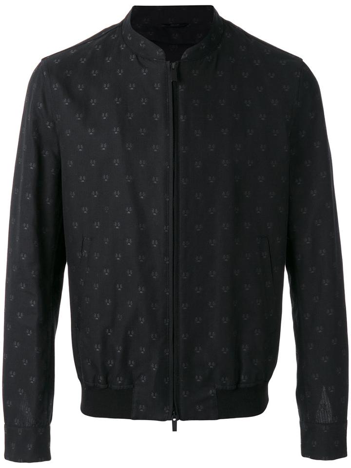 Fendi Embroidered Bomber Jacket, Men's, Size: 50, Black, Cotton