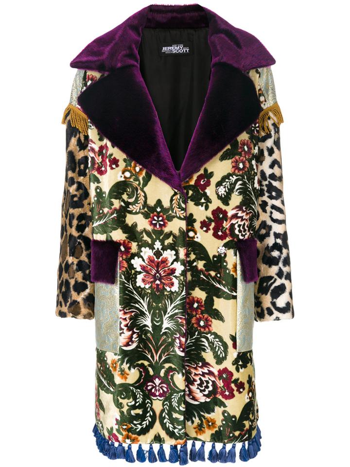 Jeremy Scott Tassel-trimmed Patchwork Coat - Multicolour