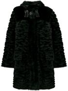 Fendi Fur Bow Buckle Coat - Black