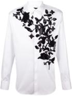 Dsquared2 Floral Embroidered Shirt, Men's, Size: 50, White, Cotton/spandex/elastane/plastic/brass