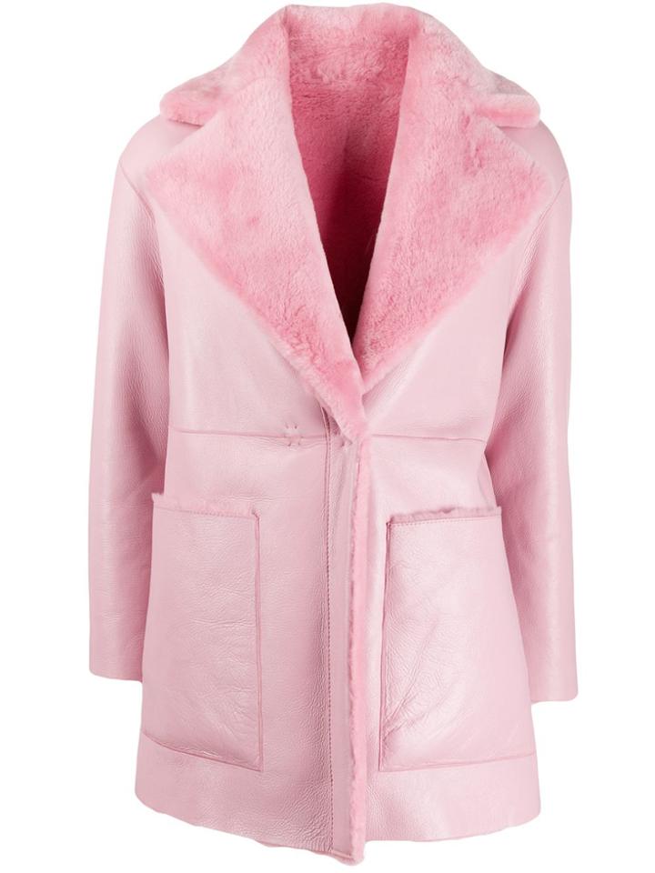 Blancha Wool Collar Coat - Pink