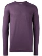Sunspel Long Sleeve Chest Pocket T-shirt, Men's, Size: Large, Pink/purple, Cotton