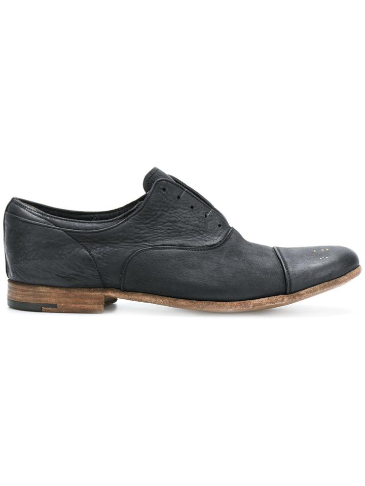Premiata Worn-effect Laceless Shoes - Black